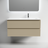 Тумба с раковиной Sancos Folk подвесная, 100x45x52, правая, c двумя ящиками оснащенными доводчиками, Капучино фото 5