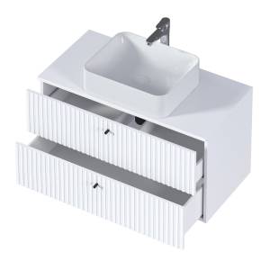 Тумба под раковину 1MarKa Desire Ц0000026595 монолит айсберг, эмаль белая, 90x50x48.7