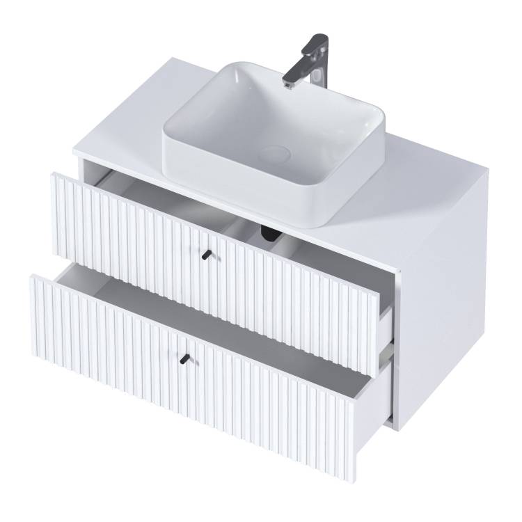 Тумба под раковину 1MarKa Desire Ц0000026595 монолит айсберг, эмаль белая, 90x50x48.7