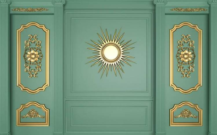 3D Фотообои Artegrafico «Солнце на изумрудном фоне» DR-004 акварель