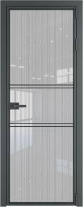 Межкомнатная дверь Profil Doors 2 AX цвет профиля Серая ночь, стекло безопасное 6 мм страйп 600x2000