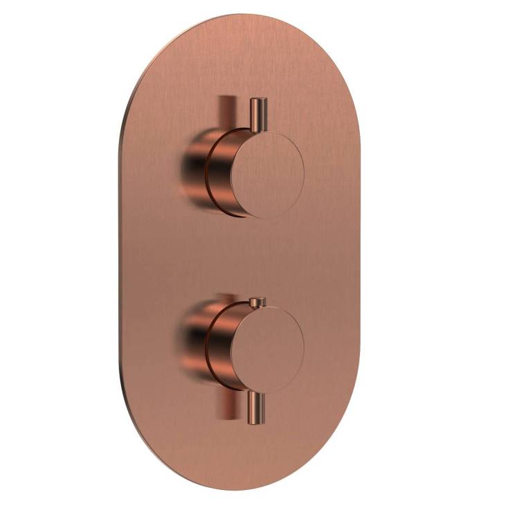 Термостатический смеситель AQUAme Siena AQM8806BC с внутренней частью, медь шлифованная