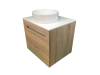 Тумба с раковиной Sintesi STL.W7015_00004151975 подвесная, светло-коричневый, белый фото 5