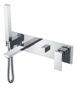Смеситель для ванны Boheme Qubic 474-2-CR встроенный Хром