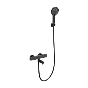 Смеситель для ванны Wonzon & Woghand WW-B2016-A1-MB термостатический, с душевым гарнитуром, черный матовый