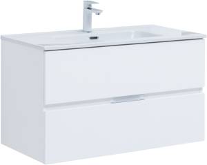 Тумба под раковину Aquanet Алвита New 90 303920 2 ящика, белый матовый