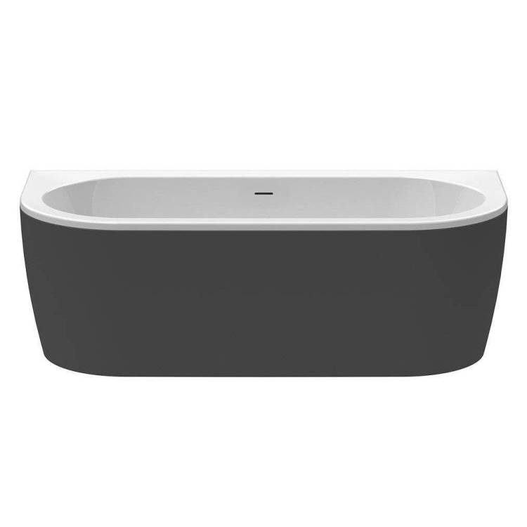 Акриловая ванна Cezares SLIM WALL-180-80-60-NERO-SET 180x79