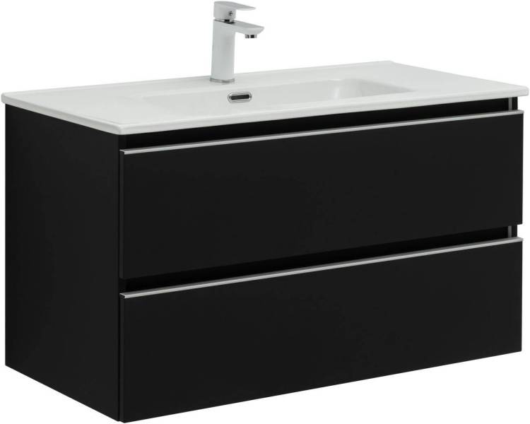Тумба с раковиной Aquanet Vega 90 черный