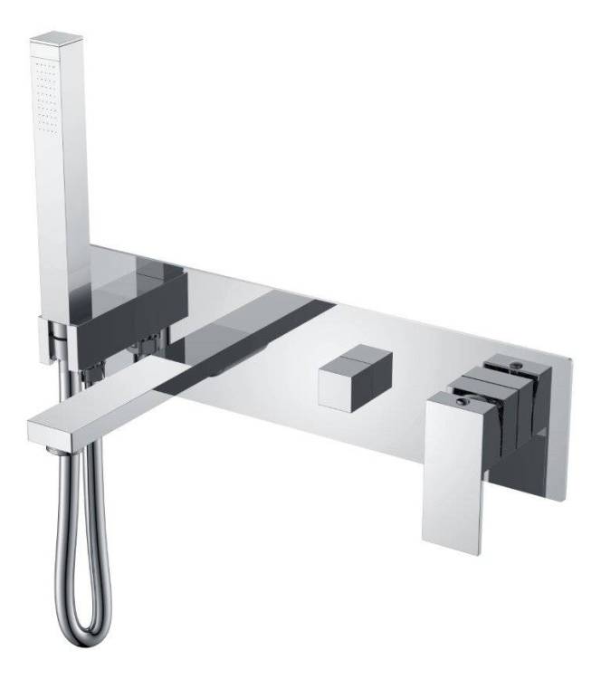 Смеситель для ванны Boheme Qubic 474-2-CR встроенный Хром