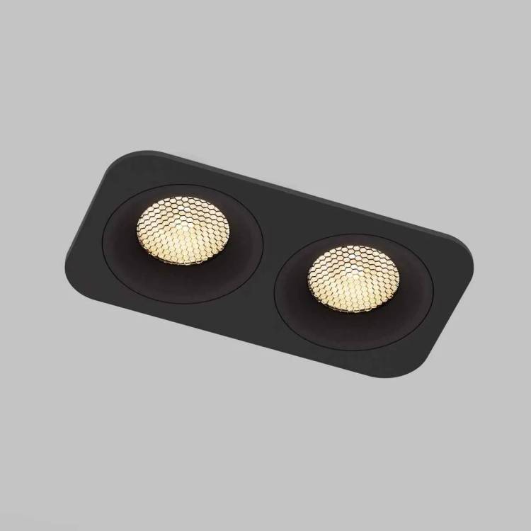 Встраиваемый точечный светодиодный светильник Elektrostandard Tetro 15277/LED 20W 3000K черный IP44