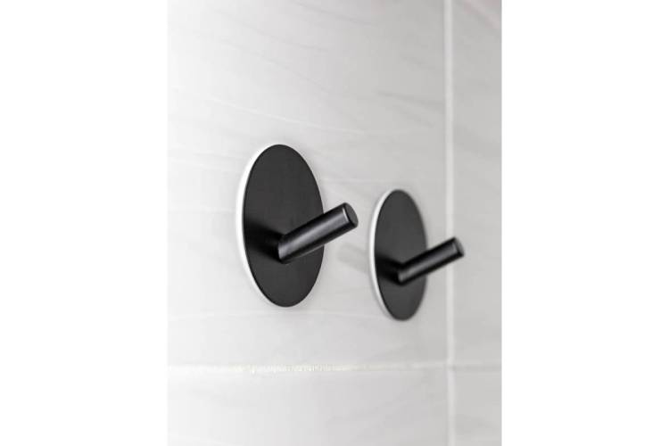 Комплект крючков Bath Plus КМ021 D 6, черные, самоклеющиеся