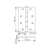 Петля дверная универсальная Morelli MSN-C 100X70X2.5-4BB SG матовое золото фото 2