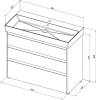 Тумба с раковиной Aquanet Nova Lite 00302478 100 белый глянец, 3 ящика фото 2
