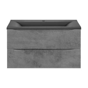 Тумба с раковиной Vincea Mia 900 2 выкатных ящика, Beton, раковина серая
