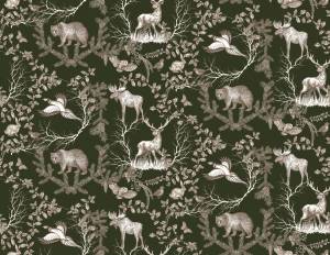 Бесшовные Eco обои Ortograf Flora 31303 Graphic forest green Жемчуг ОЕ-Р3