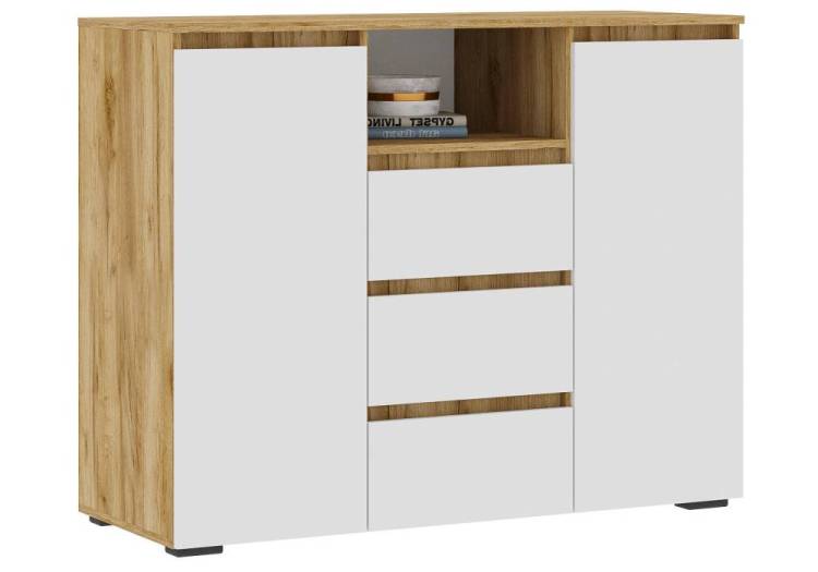 Комод Woodville Элла КМ 01 547969 белый/дуб крафт золото