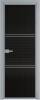 Межкомнатная дверь Profil Doors 3 AX цвет профиля Серебро, стекло безопасное 6 мм мору черный 800x2000