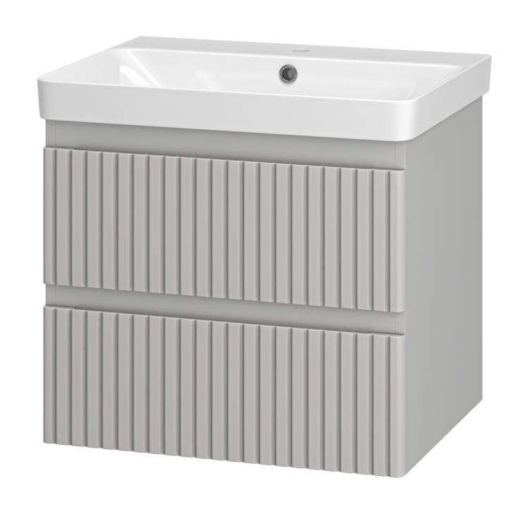 Тумба с раковиной Brevita Виктори УТ000025788 Серый шелк, 60 см