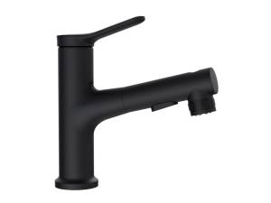 Смеситель для раковины BelBagno BB-LVMD-NERO-W0 с выдвижным изливом, черный матовый