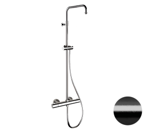 Душевая стойка Remer Elegance EQ32ASSDCFP с термостатом, черный брашированный хром