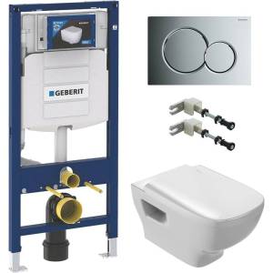 Комплект Унитаз подвесной Jacob Delafon Struktura EDE102 + Инсталляция Geberit Duofix UP 320 111.300.00.5 + Кнопка Sigma 01 115.770.21.5 + Крепления
