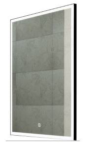 Зеркало Continent Frame Black ЗЛП1018 70 см, с подсветкой, черный матовый