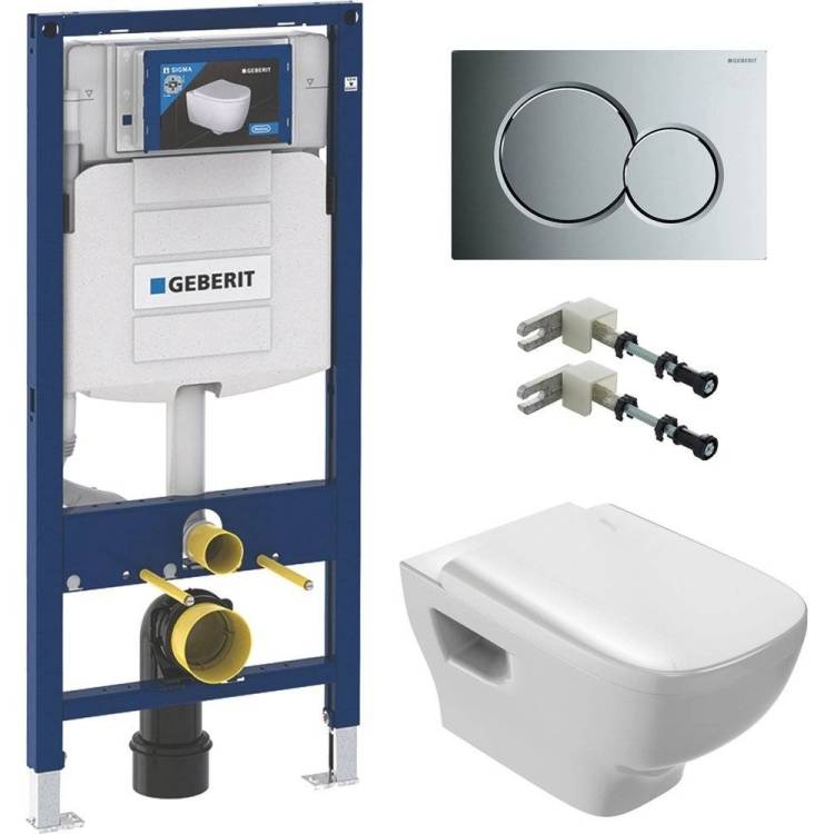 Комплект Унитаз подвесной Jacob Delafon Struktura EDE102 + Инсталляция Geberit Duofix UP 320 111.300.00.5 + Кнопка Sigma 01 115.770.21.5 + Крепления