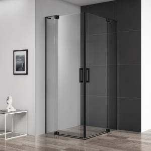Душевой уголок Cezares Slider AH 2 70/80 100/110 C NERO профиль черный, стекло прозрачное