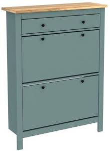 Тумба для обуви Гуд Лакк Сага 2.08.10.190.16 Темно-бирюзовый/ясень