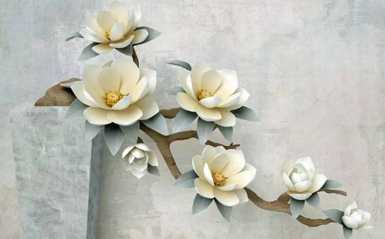 3D Фотообои Artegrafico «Жасмин в каменной вазе» FANT-057 акварель