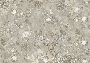 3D Фотообои Artegrafico «Винтажная композиция с животными с оливковым оттенком» FN-016 канвас