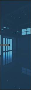 Межкомнатная дверь Profil Doors 1 AGN цвет профиля Серая ночь, стекло безопасное 4 мм зеркало синее 800x2000