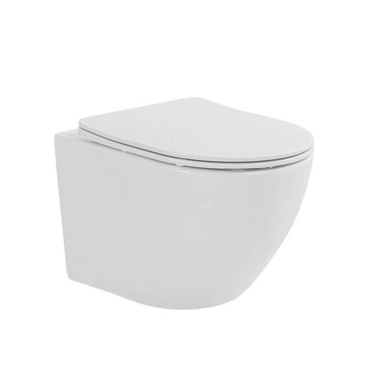 Унитаз подвесной Taliente Amato AE65053 Esteso T3 безободковый, с крышкой-сиденьем микролифт