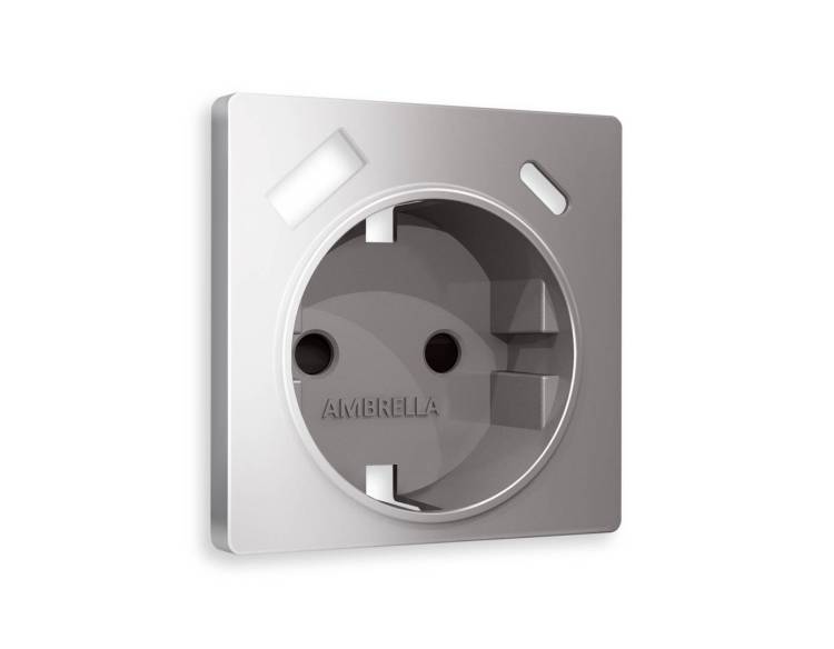 Лицевая панель для электрической розетки с заземлением со шторками 2USB A+C Ambrella Volt Alfa AP5100