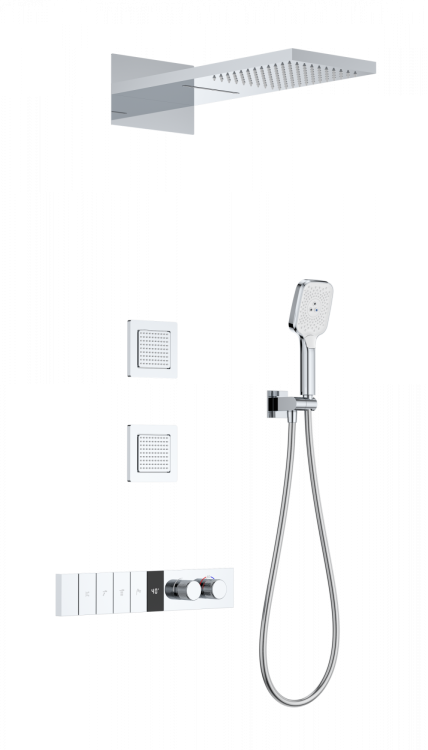 Душевой комплект Wonzon & Woghand WW-D4538-A-CR с термостатом, хром