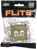 Розетка компьютерная RJ45 2-местная IEK Flite FI-K22-1-K26 оливковый фото 2