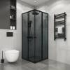 Душевой уголок Niagara Eco NG-1009-14QT профиль черный матовый, стекло тонированное, 90x90x190 фото 3