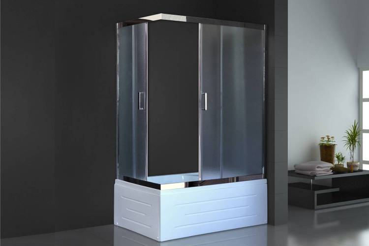Душевой уголок Royal Bath RB 8100BP-C-CH правый, профиль хром, стекло рифленое, 100x80x200