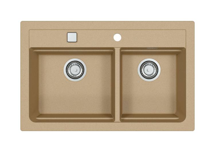 Мойка кухонная Alveus Granital Atrox 50 1132000 Beige - G55 с сифоном, 79x50