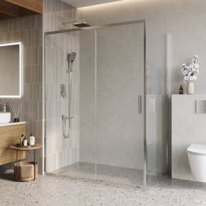 Душевой уголок Belbagno LUCE-AH-1-150/90-C-Cr профиль хром, стекло прозрачное, 150x90x195