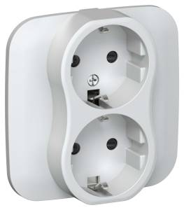 Розетка 2-местная с заземлением и шторками IEK Flite FI-R24A-16-1-K36 жемчуг