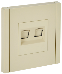 Розетка телефонная RJ11+Ethernet RJ45 IEK Forte&Piano FP-KT20-O-1-K10 ваниль