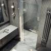 Душевая дверь в нишу MaybahGlass MGD-490-4 с добором на петлях, стекло прозрачное, профиль хром глянцевый, 1950x1200 фото 2
