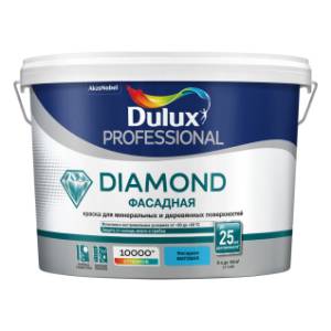 Краска для минеральных и деревянных поверхностей Dulux Diamond Фасадная, матовая, база BC 9 л
