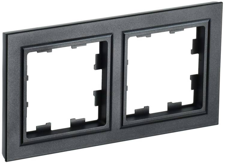 Рамка 2-постовая IEK Brite BR-M22-K02 черный