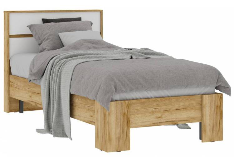 Кровать Woodville Элла КР 01 547975 белый/дуб крафт золото 90x200
