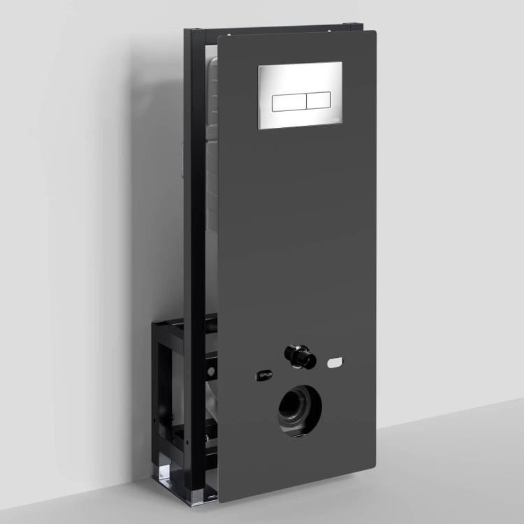 Система инсталляции для унитазов Wasserkraft Glan 66TLT.010.ME.BL.CH03 клавиша хром
