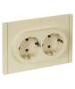 Розетка 2-местная с заземлением IEK Forte&Piano FP-R21-16-1-K10 ваниль