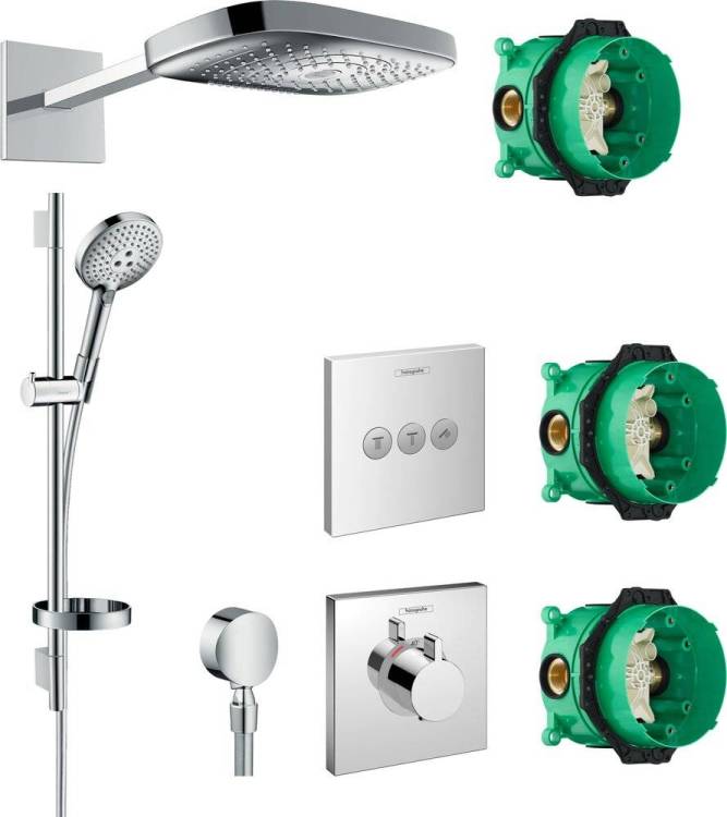 Душевой комплект Hansgrohe Raindance Select E 300 (3 jet) 26468000 + 26630000 + 27506000 + 15760000 + 15764000