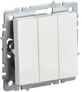 Выключатель 3-клавишный IEK Brite BR-V30-0-10-K01-PRO белый